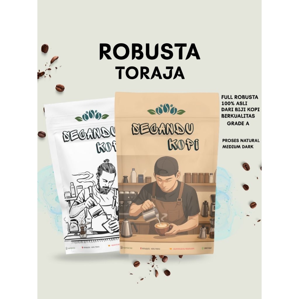 

ROBUSTA TORAJA SPECIAL BUBUK, BIJI KOPI GRADE A, Natural Proses Medium Dark