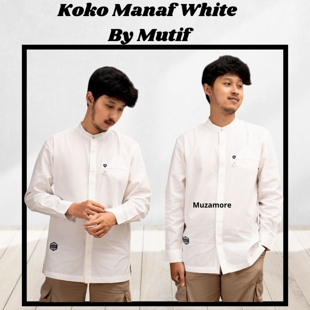 {MUZAMORE} KOKO MANAF WHITE MUTIF KOKO PRIA DEWASA