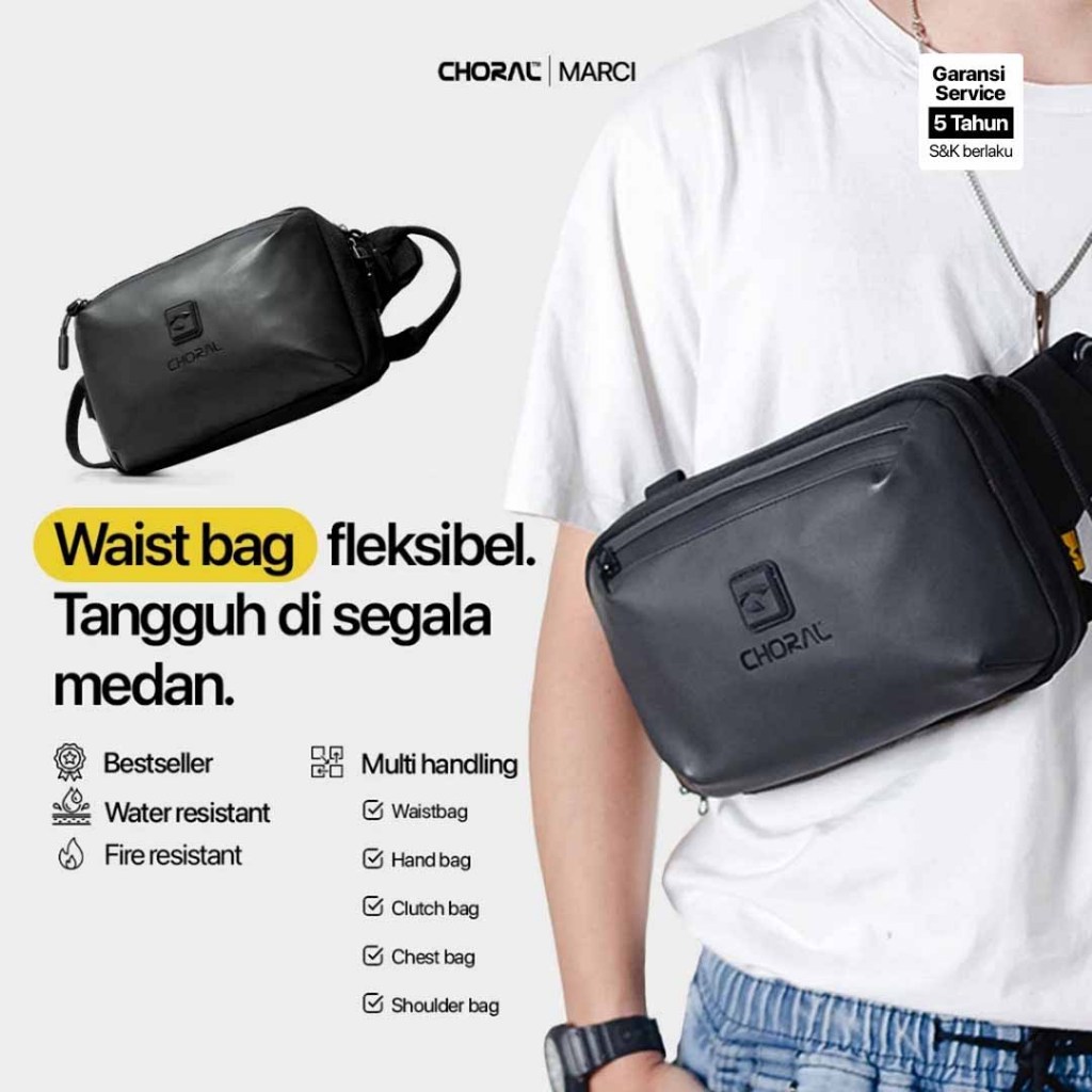 Choral Marci Waistbag | Crossbody Bag | Tas Pinggang | Tas Pria