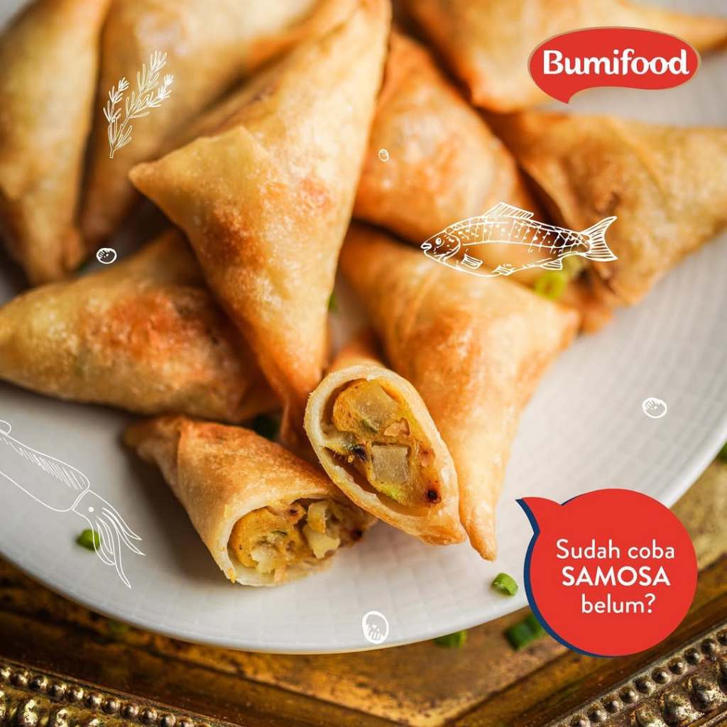 

BUMIFOOD Samosa Ikan, Cumi & Sayuran 144gram - Camilan Frozen - Kheiza Frozen