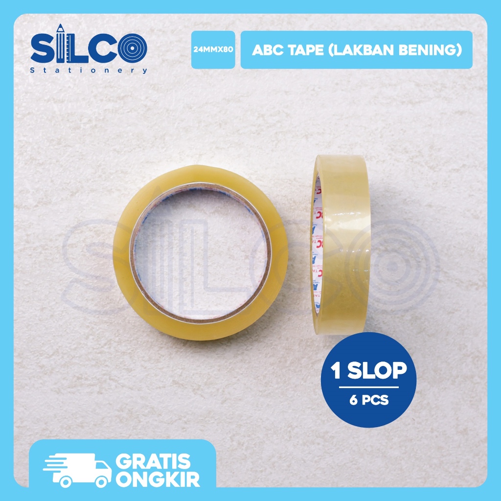 Isolasi Solatip ABC Sedang 24mm x 80 yard / Selotip / Isolasi Bening [SLOP]