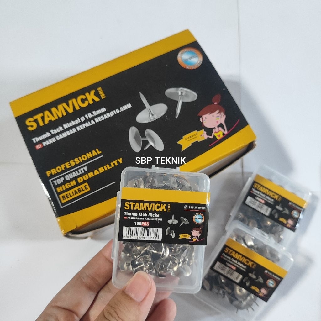 

1box isi 12pack Grosir Paku Payung Vines Stamvick Thumb Tacks