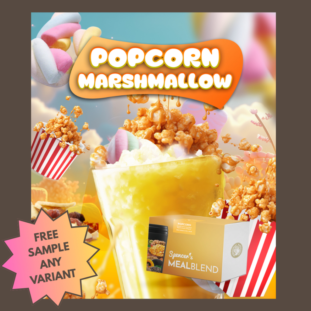 

SPENCER’S MEALBLEND - POPCORN MARSHMALLOW - MINUMAN BERSERAT TINGGI FIBER, NO SUGAR, RENDAH KALORI, HIGH PROTEIN UNTUK HEALTHY LIFESTYLE MAN AND WOMAN