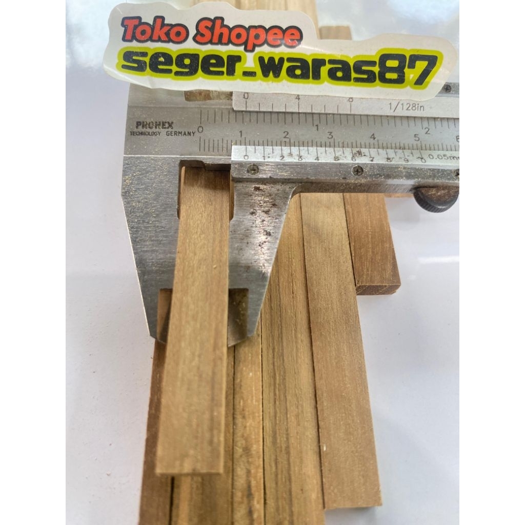 Kayu jati 1cm x 1cm x 5cm - 35cm papan lis kayu stick kayu jati, bukan jati belanda bisa custom sesu