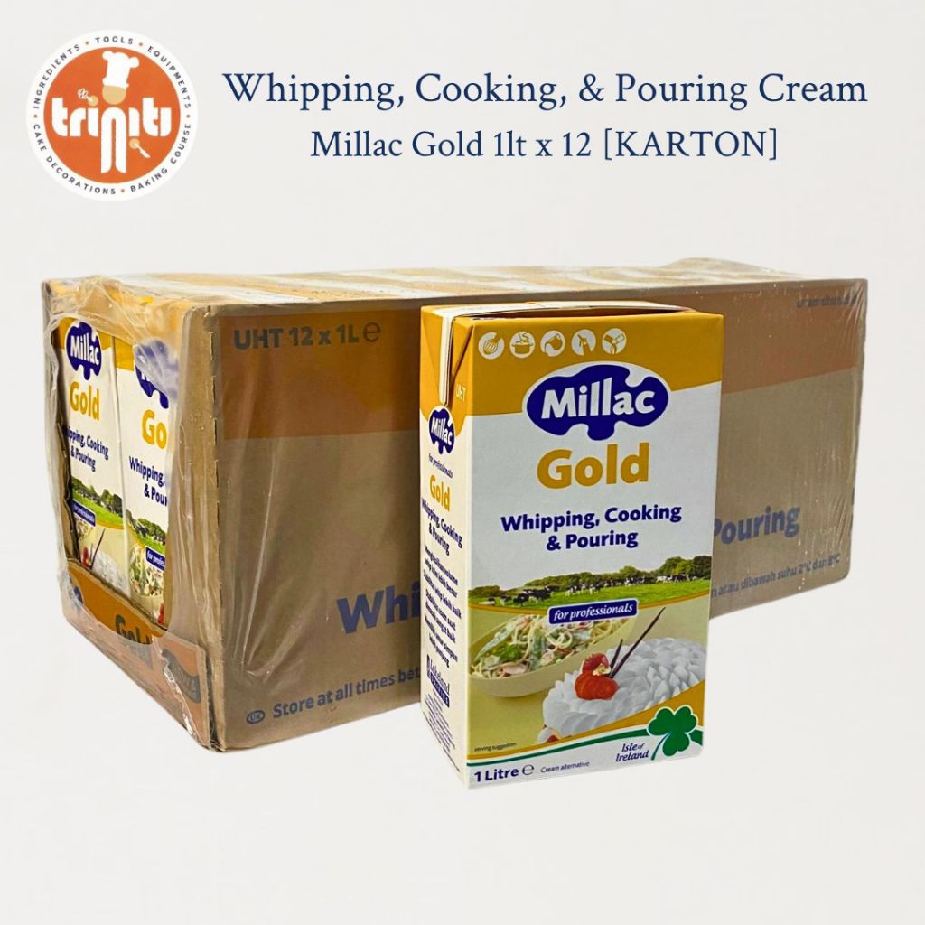 

[ 1 KARTON ] Whipping Cream Millac Gold 1Liter 12Pcs X 1Liter