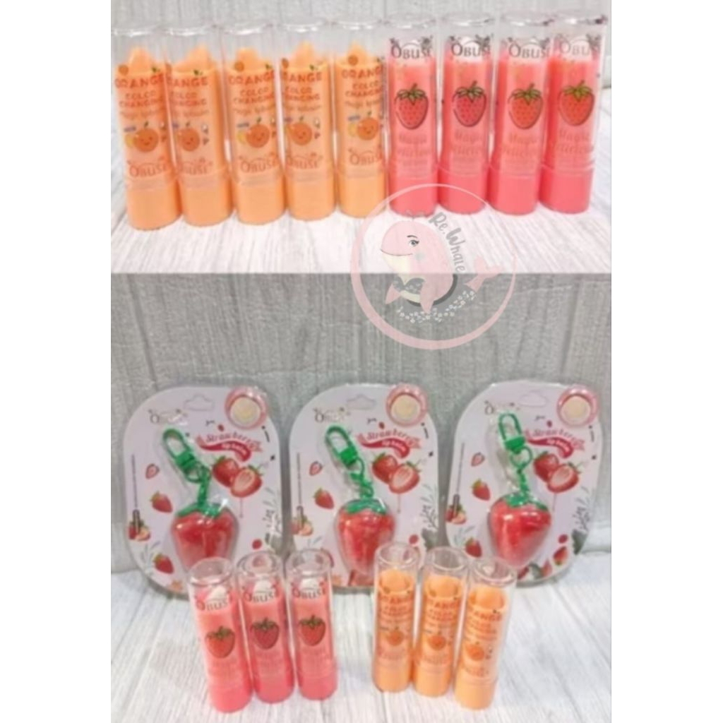 READY LIP BALM STRAWBERRY OBUSE//LIP BALM POCKET//ORIGINAL BANGKOK//OBUSE LIPBALM