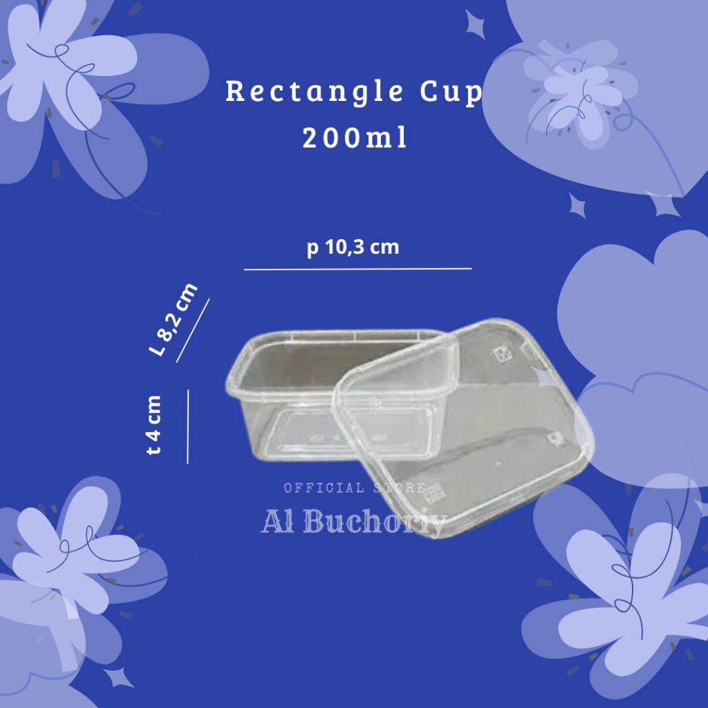 Thinwall Cup 200ml Rectangle / Cup Dessert / Cup Mini Kotak / Wadah Sambal