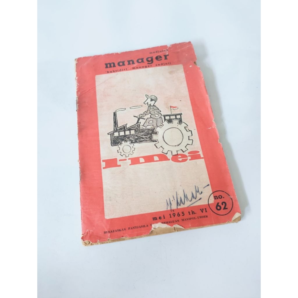 Buku antik ejaan lama 1965 Madjalah Manager koleksi majalah jadul buku lawas vintage lembar iklan kl