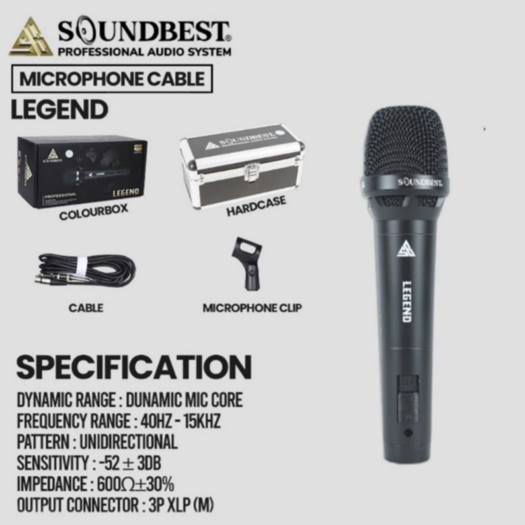 mic kabel original soundbest legend microphone vocal mic karaoke
