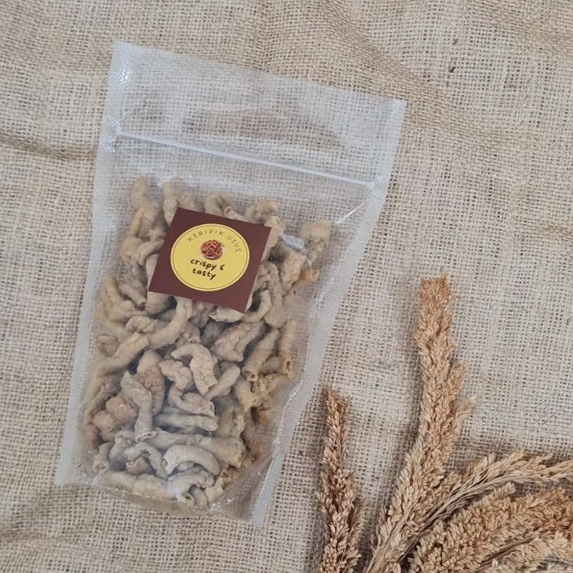 

KERIPIK USUS ORIGINAL 250GRAM TERMURAH CRISPY PEDAS DAUN JERUK ENAK READY
