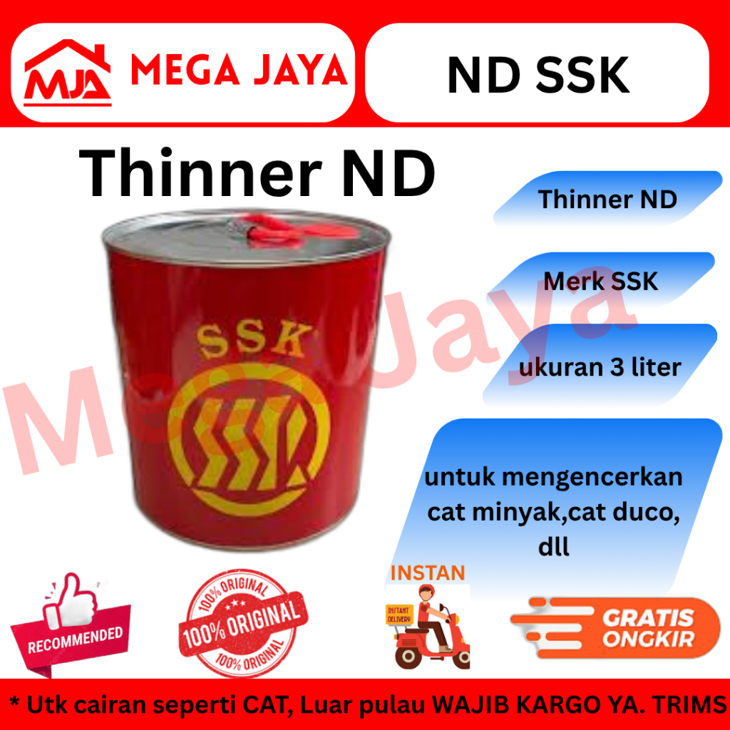 Thinner ND SSK 3 liter thinner super cat minyak cat duco