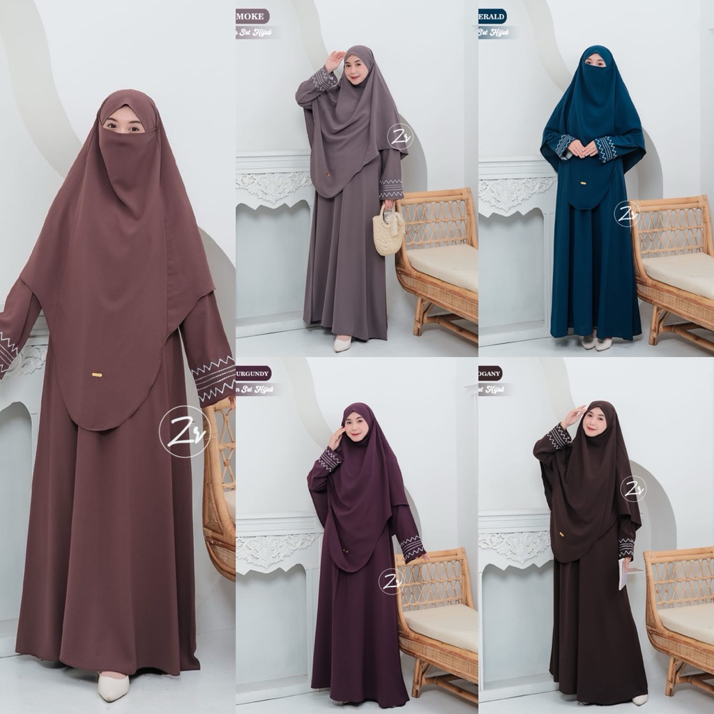 RR KINAN SET HIJAB BY ZR KEKINIAN FASHION WANITA MATT SABRINA PREMIUM GAMIS SET HIJAB MUSLIMAH WANIT