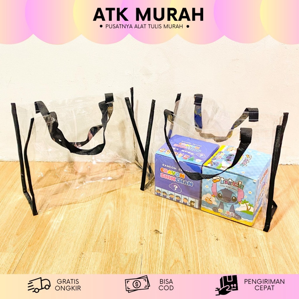 

GOODIEBAG TRANSPARAN LIST TALI HITAM UK 40X30X15 MN-1930 IMUT KADO UNIK SOUVERNIR NIKAHAN ULANG TAHUN HAJATAN