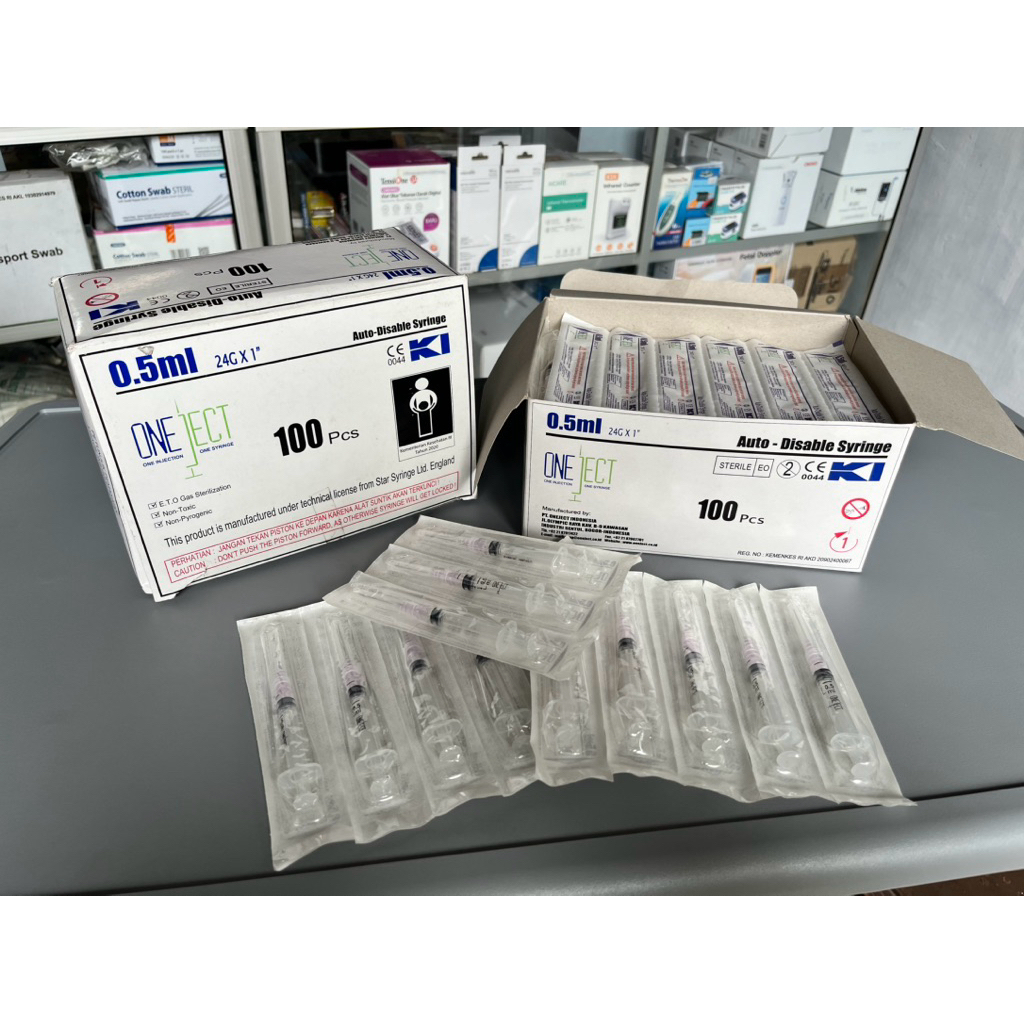ONEJECT Auto Disable Syringe 0,5 ml/Jarum Suntik/Spuit ONEJECT 0,5 ml