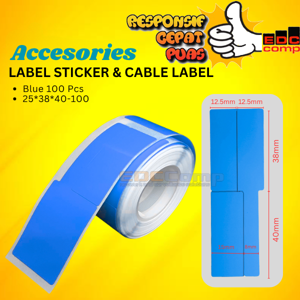 Stiker Label Kabel Jaringan/LAN/Fiber Optic/Listrik Anti Air Cable Label Sticker