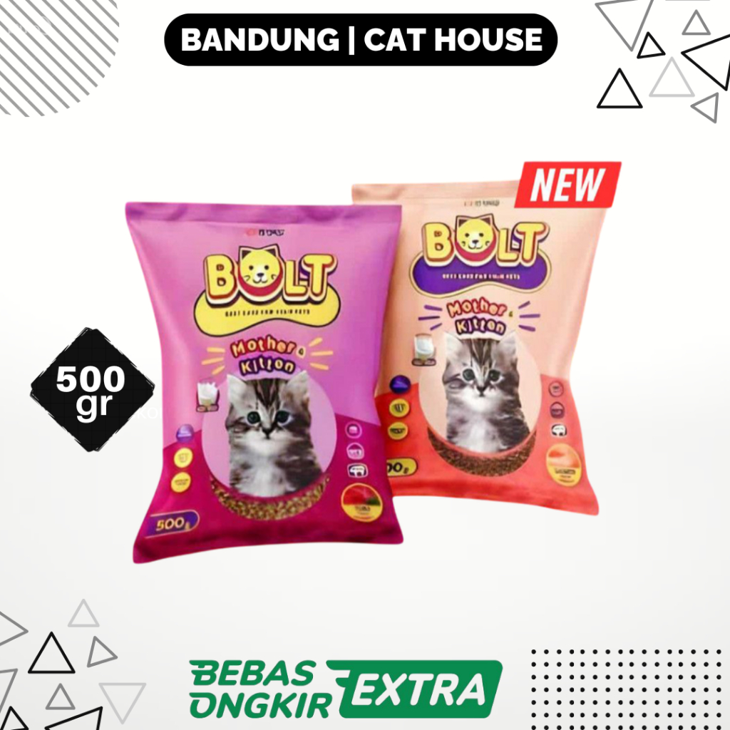 BOLT KITTEN DRY FOOD 500GR Freshpack Bolt Kitten Dry Food Makanan Kucing Kering