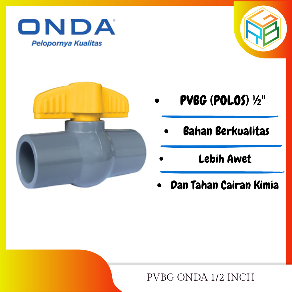 STOP KRAN PVC PVBG 1/2" ONDA POLOS TANPA ULIR