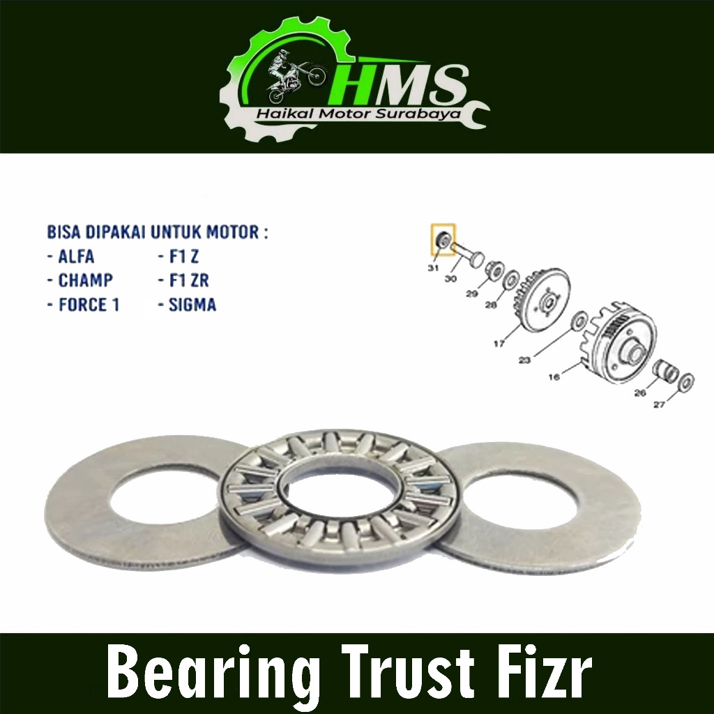 Bearing Trust Fizr - Bering Thrust Tipis Versneleng Laher Klaher Bambu Matahari Stut Kopling Kopleng