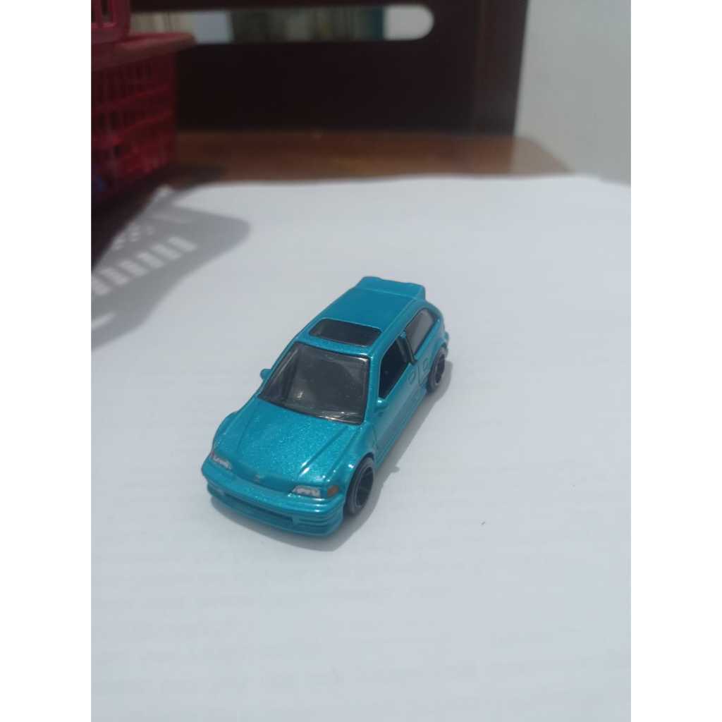 Hotwheels honda civic ef hijau tosca jdm loose
