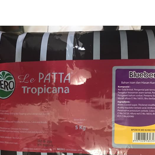 

Selai Blueberry Lepatta Kemasan 5kg - Gosend Only!