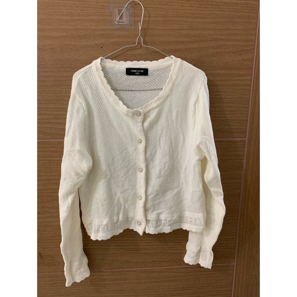 4-7 (Y) Cardigan Comme Ca Ism Putih Anak Perempuan