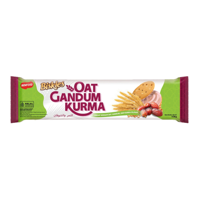 

Biskies Sandwich Biskuit Oat Gandum Kurma 108 g