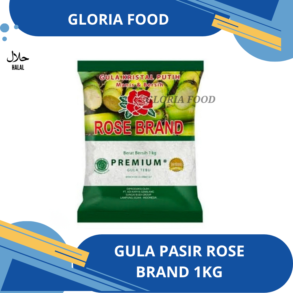 

ROSE BRAND GULA KRISTAL PUTIH - PREMIUM ( HIJAU ) - 1 kg