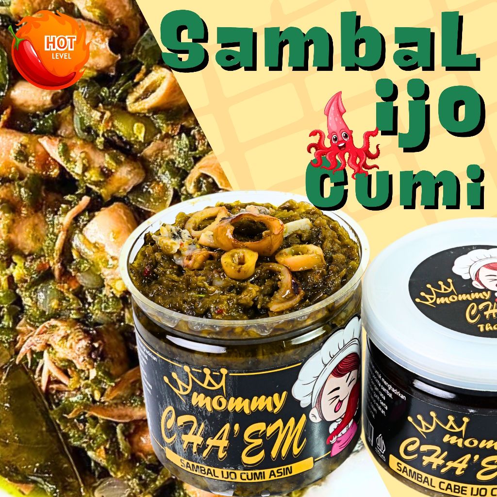 

Sambal Ijo Cumi Asin Sambel Cumi Dengan Cabai Cabe Tomat Original Fresh Halal / Berat 130gram 200gr 1kg / Sambel Mommy Cha'em