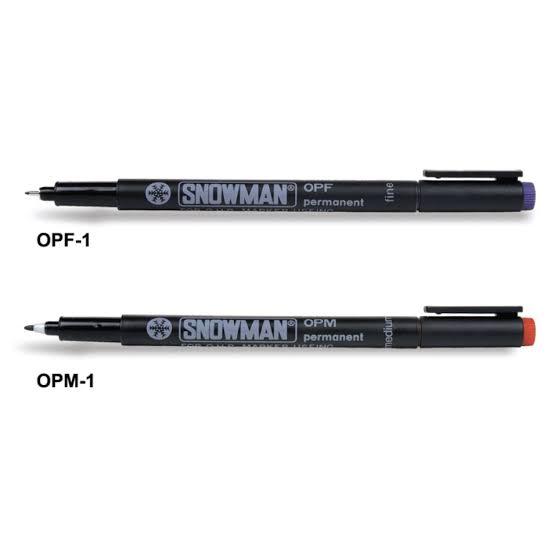 

Spidol Pen Snowman OHP Permanent Marker OPF / OPM Hitam - 1 lusin isi 12 pcs