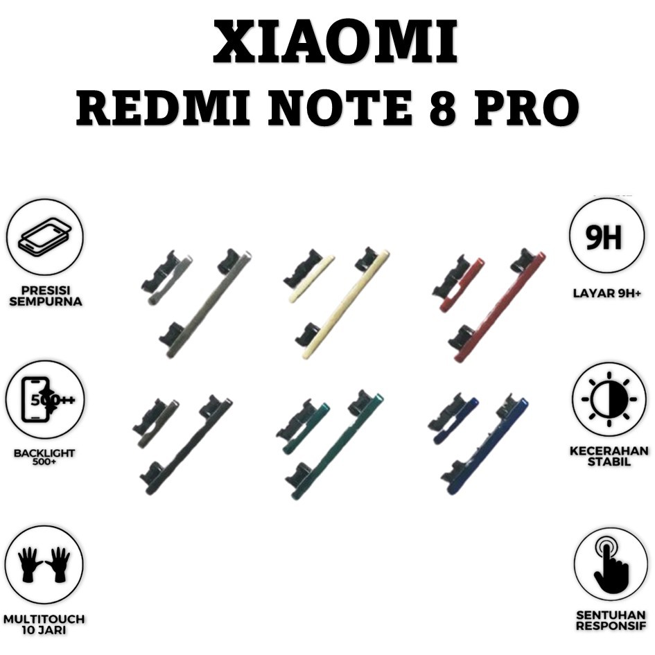 TOMBOL LUAR ON/OFF & VOLUME REDMI NOTE 8 PRO ORI