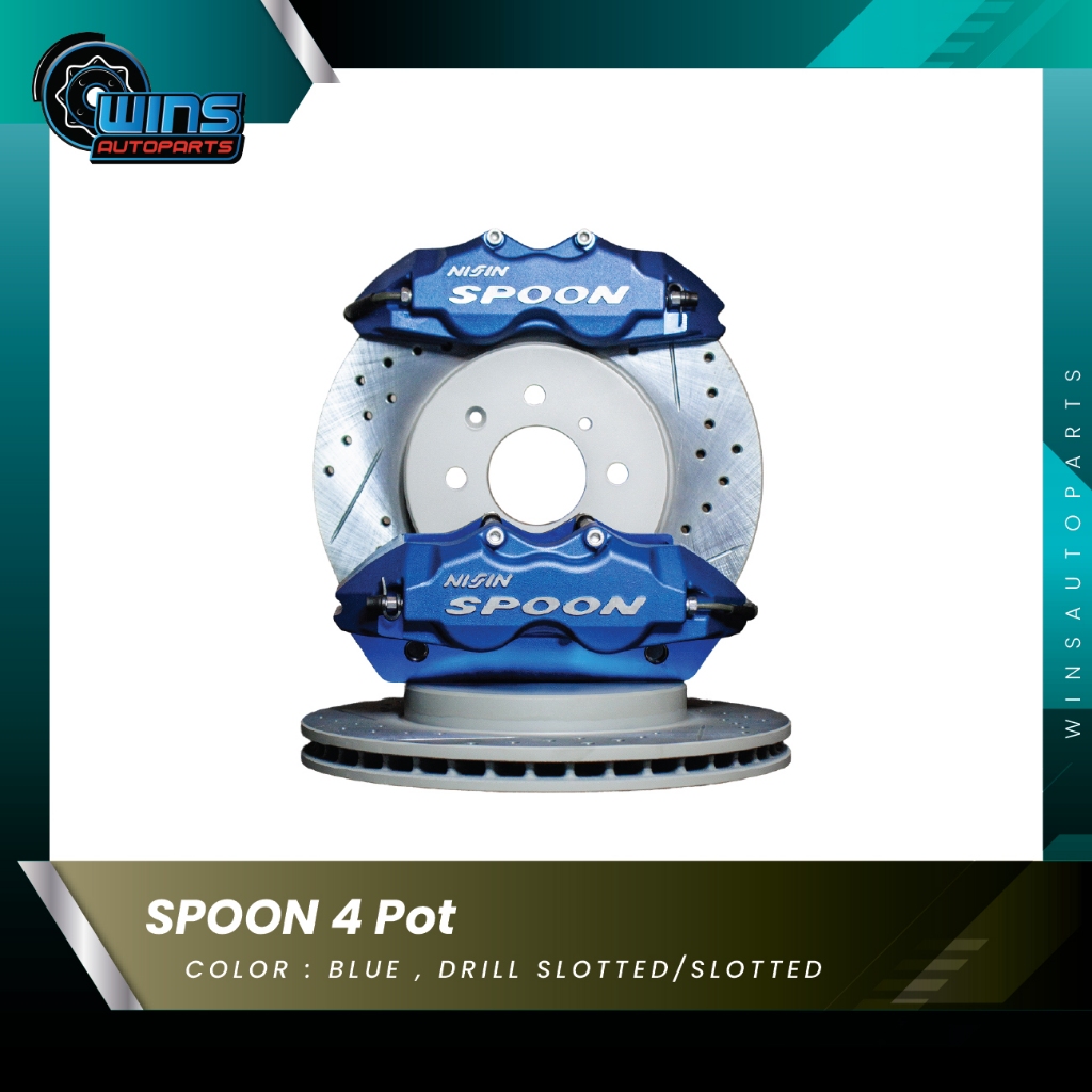 Big Brake Kit Rem Disc Spoon 4pot Free Braided Brake Line Selang Rem