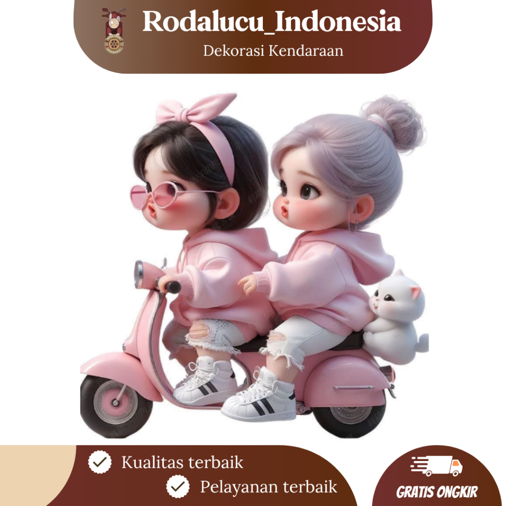 

[RODALUCU] Stiker Gadis Kecil Berkendara – Bahan Vinyl Lucu & Tahan Air, Hiasan Helm dan Mobil