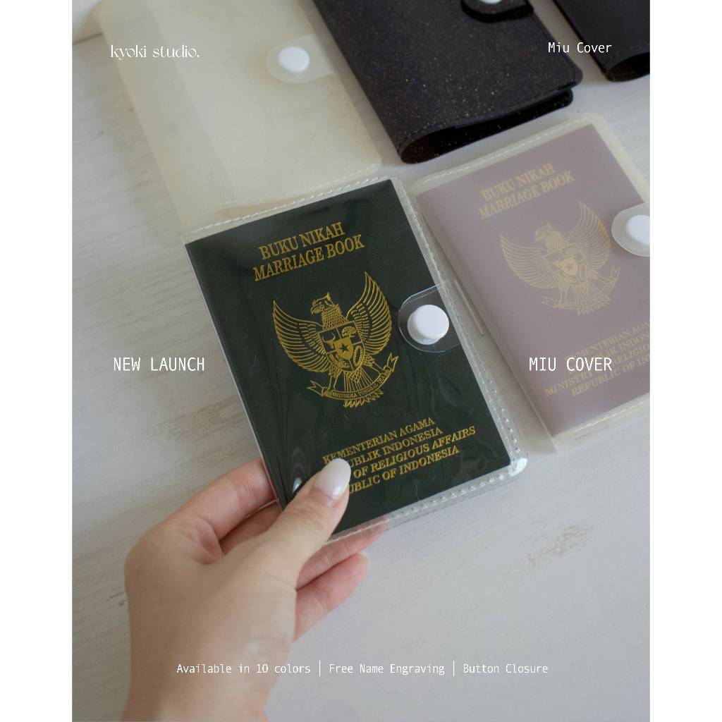 

[FREE CUSTOM NAMA EMOJI] Miu Marriage Book Cover - INS Korean Pouch Cover Sampul Buku Nikah