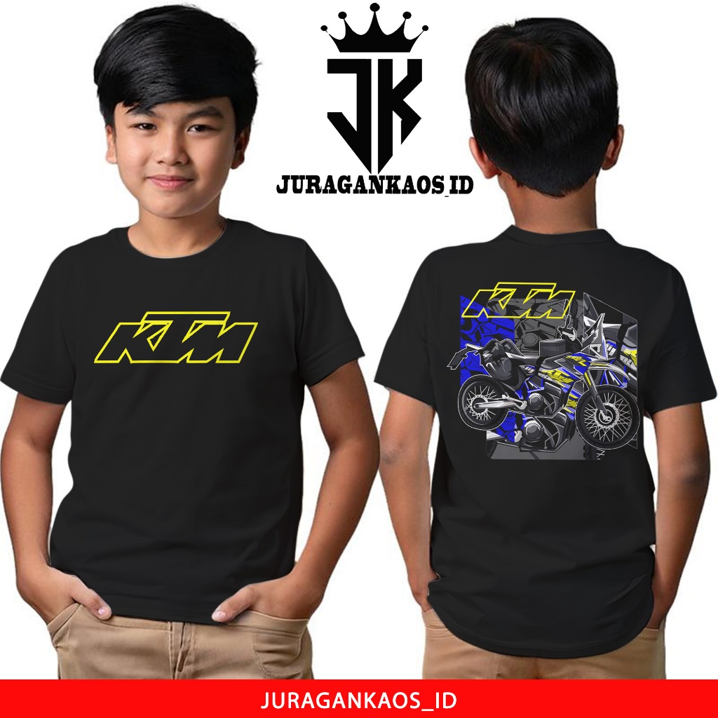 JuraganKaos Kaos Anak Motif Motor KTM- Kaos Anak Usia 1 Tahun Sampai 12 Tahun - Kaos T-shirt- Baju D