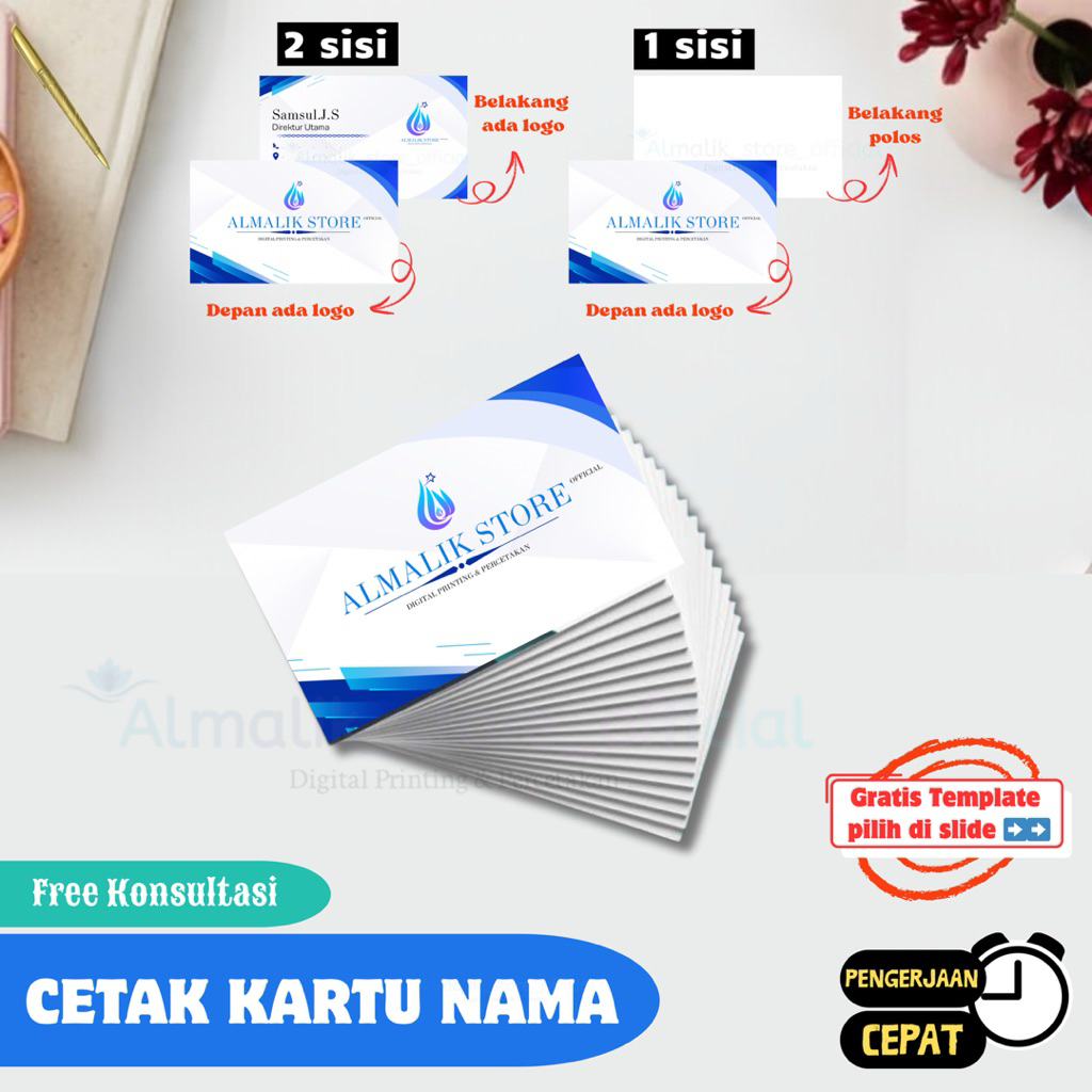 

Cetak kartu nama custom murah isi 1 box name tag card premium