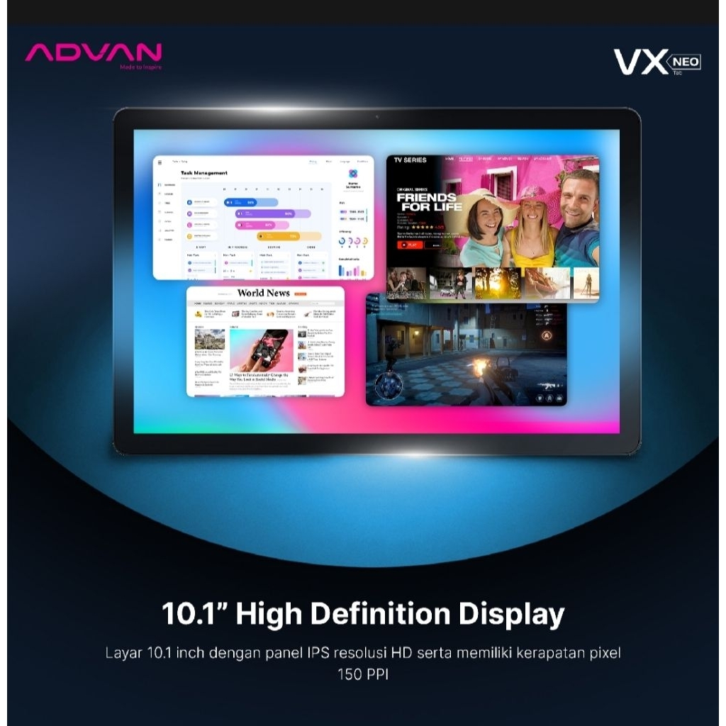 Advan Tab VX neo 4/64 lte tablet advan VX neo garansi resmi advan indonesia