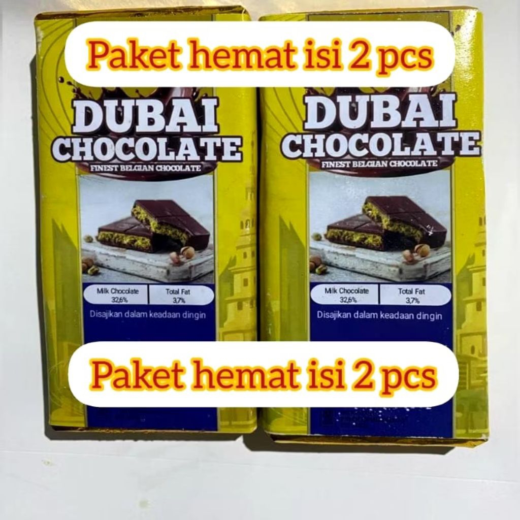 

PAKET HEMAT ISI 2 COKLAT DUBAI CRISPY "PISTACHIO KUNAFE" BERAT 270 GR SIZE16x8 cm