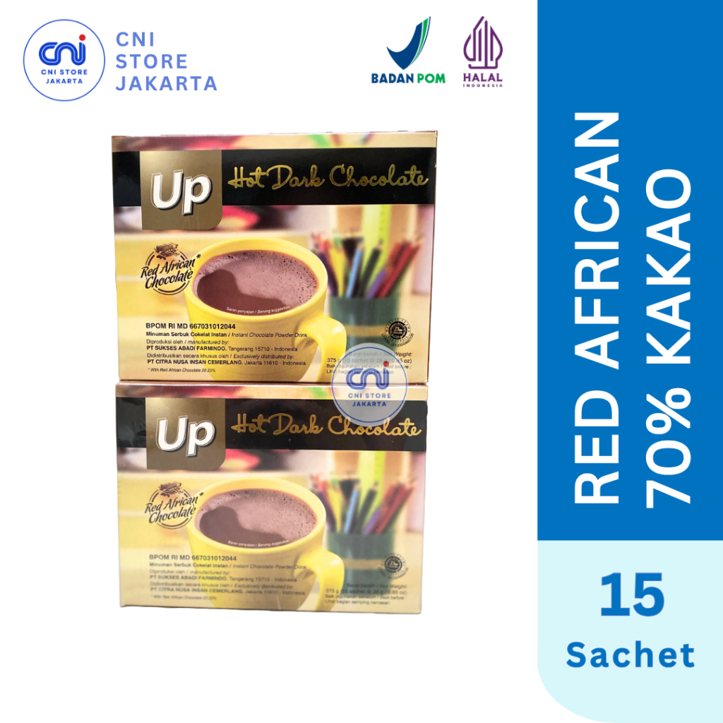 

UP HOT DARK CHOCOLATE 15 Sachet - Minuman Coklat Kakao 70% Rendah Kalori & Ekstrak Ginseng