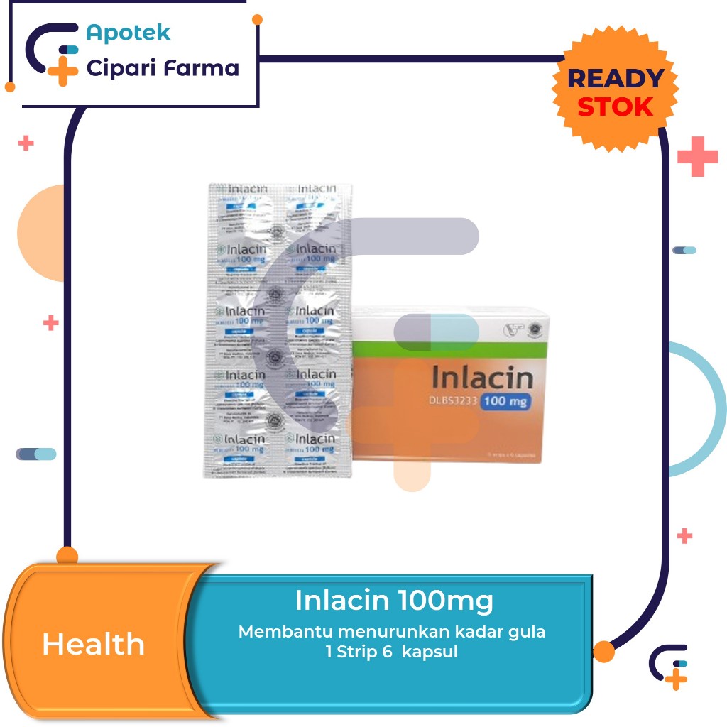 Inlacin 100mg Obat Herbal Untuk Membantu Menurunkan Kadar Gula Glukosa Darah 1 Strip
