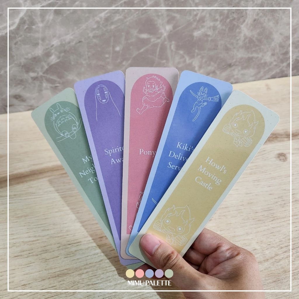 

Set 5 Pcs Pembatas Buku Kertas Paper Bookmark Ghibli Mimu Palette