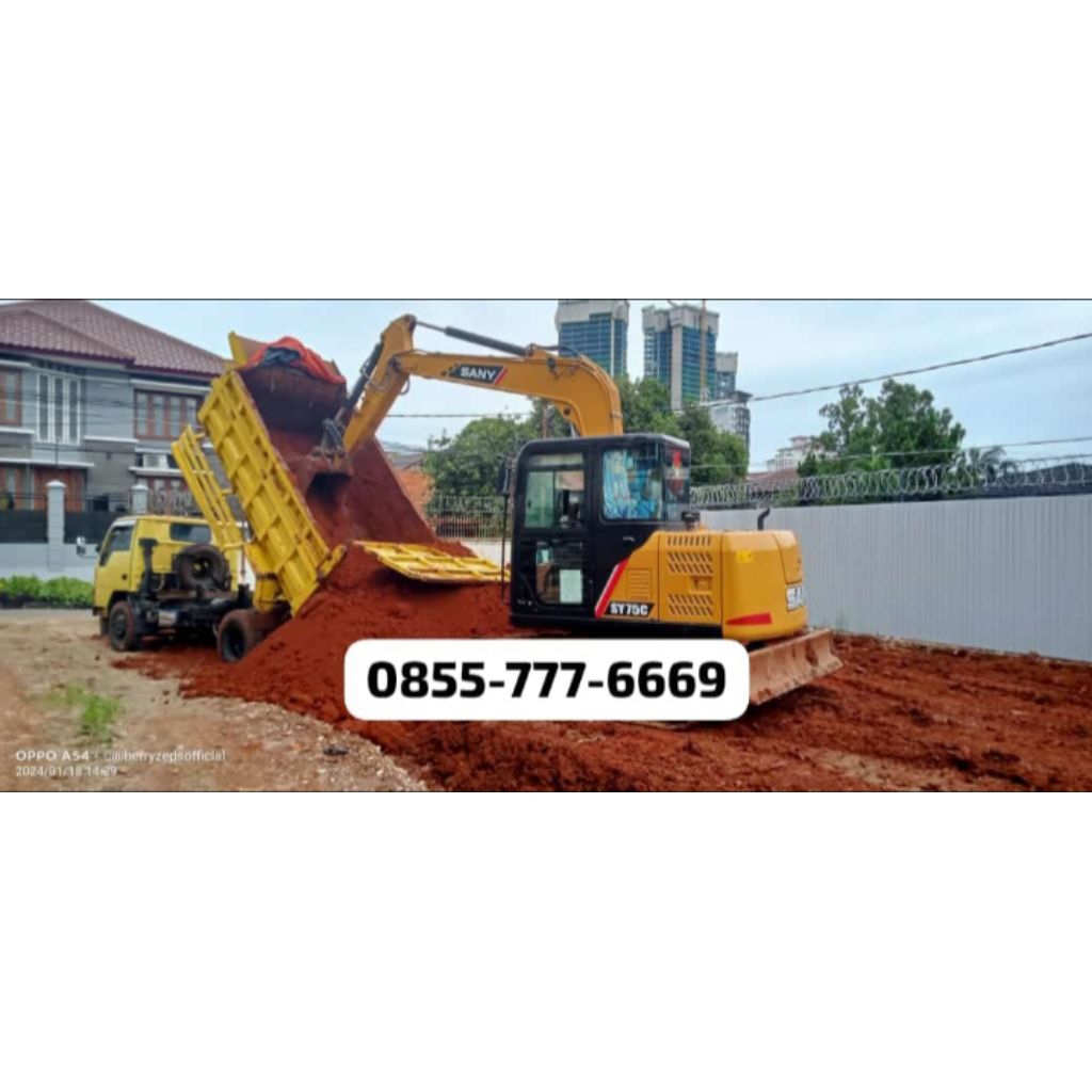 urugan tanah merah dan tanah campur