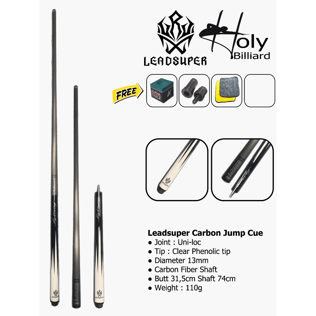 Leadsuper Carbon Jump Cue / Stik Jump Leadsuper Carbon / Jump Cue Leadsuper Carbon