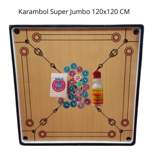 Paket Papan Karambol Ukuran SUPER JUMBO 120x120 Free kristal & biji karambol + bubble dan fragile