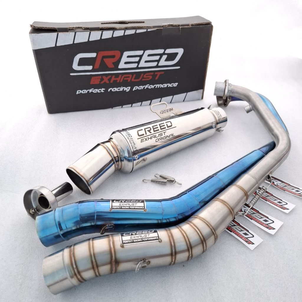 CREED EXHAUST KNALPOT RACING VIXION R15 XABRE MX FU GSX CBR SONIC GTR MEGAPRO TIGER VERZA CS1 DLL