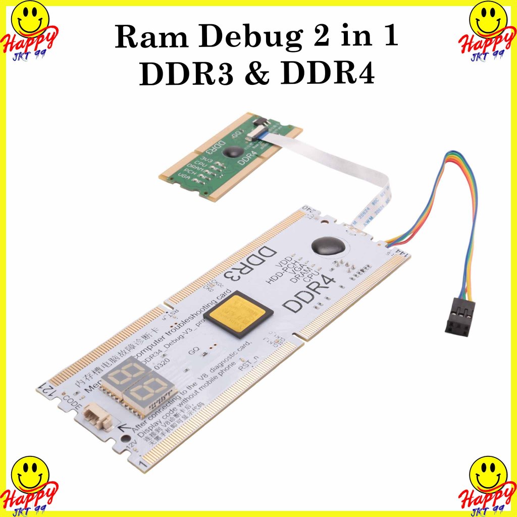 ALAT TESTER TEST CARD SLOT MEMORY RAM DDR3 DDR4 DDR 3 4 SODIM MOTHERBOARD CPU NOTEBOOK LAPTOP KOMPUT