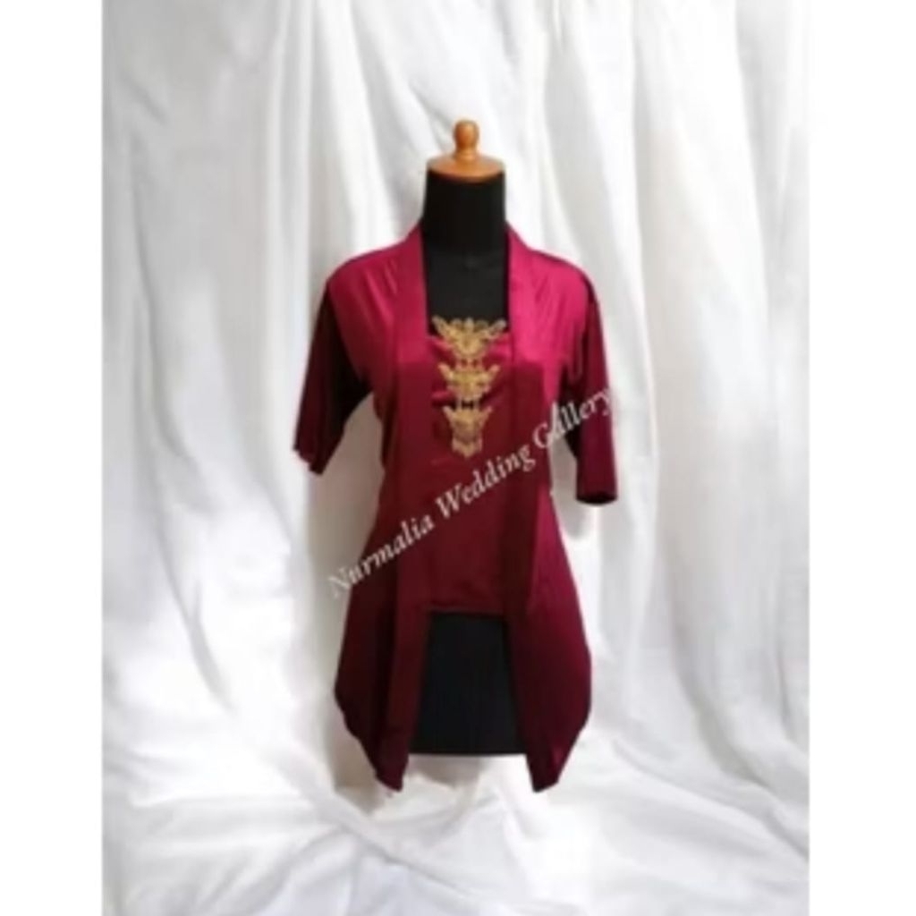 ATASAN KEBAYA BLUDRU KUTUBARU LENGAN PENDEK WANITA DEWASA