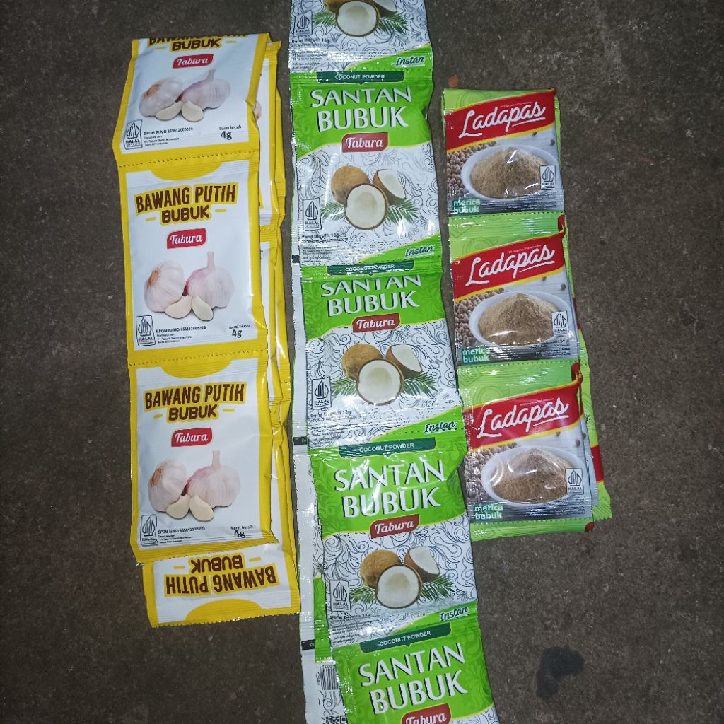 

Paket Santan bubuk, bawang putih, merica bubuk TABURA