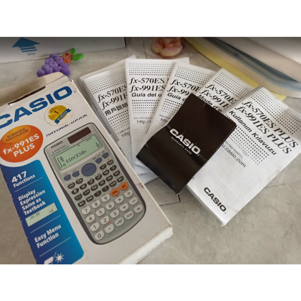 

Box Calculator CASIO fx 991ES Plus, Natural V.P.A.M, Box ORI ya, ada buku manual dalam 5 bahasa