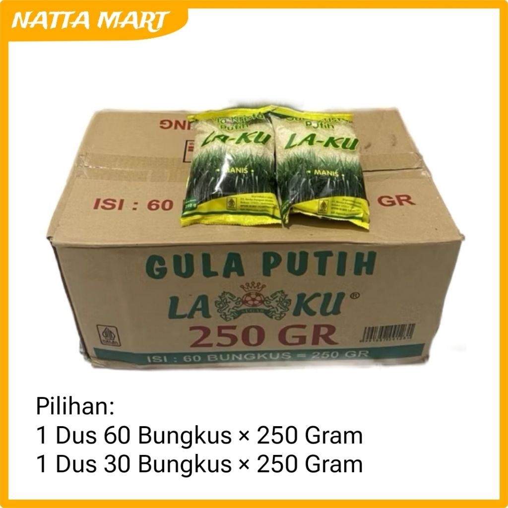 

GULA PASIR LAKU 250 GRAM / 1 DUS (60 PCS)