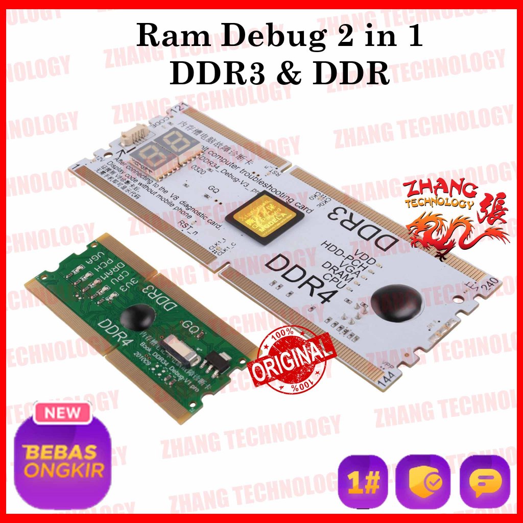 ALAT TESTER TEST CARD SLOT MEMORY RAM DDR3 DDR4 DDR 3 4 SODIM MOTHERBOARD CPU NOTEBOOK LAPTOP KOMPUT